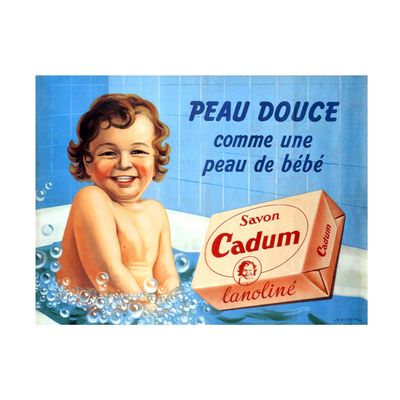 Canvas Wall Art - Arsene Le Feuvre 'Baby in bath for Cadum soap 1958' Wall Art for Living Room, Bedroom, or Office Dcor by Trademark Fine Art