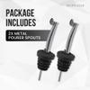 Esatto Stainless Steel Liquor Pourers with Hinged Flip Lid, 2 Pack view 2