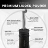 Esatto Stainless Steel Liquor Pourers with Hinged Flip Lid, 2 Pack view 4