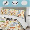 BketraquerC Twin Quilt Set, Cartoon Cute Wildlife Animal Lightweight Soft Microfiber Summer Bedspread Coverlet with 2 Pillow Shams, Tiger Lion Elephant 3 Piece Bedding Set for All Seasons view 2