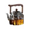 1300ML Bark Texture Glass Teapot With Wooden Beam Large Capacity Steaming And Cookig Tea Pot Kungfu Tea Set Teaware view 1