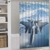 Aircraft Fighter Jet F-15 Ea-gles Flying Shower Curtain Waterproof Lightweight Bathroom Curtains with Hooks 60x72Inch152x183cm view 3