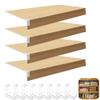 4 Sets Faux Wood Shelf Covers for Wire Shelving - 26"x10" Removable Pantry Shelf Liners | Durable PVC Closet Rack Covers with Easy Installation view 1