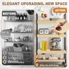 4 Sets Faux Wood Shelf Covers for Wire Shelving - 26"x10" Removable Pantry Shelf Liners | Durable PVC Closet Rack Covers with Easy Installation view 4