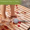 FENNIDICE Natural Teak Wood Shower Bath Mat, Customizable Non Slip Wooden Shower Mat for Inside Shower,Wood Bathtub Mat for Spa, Sauna, Pool and Hot Tub, Indoor and Outdoor Use(34x38in(86x97cm)) view 3