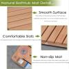 FENNIDICE Natural Teak Wood Shower Bath Mat, Customizable Non Slip Wooden Shower Mat for Inside Shower,Wood Bathtub Mat for Spa, Sauna, Pool and Hot Tub, Indoor and Outdoor Use(34x38in(86x97cm)) view 4