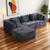 108.2" Cloud Boneless Modular Sectional Sofa, Modern L-Shaped Deep-Seat Couch with Chaise for Living Room, Plush Fluffy Sofa with No Assembly & Reconfigurable Design (Left-Facing Chaise, Gray) view 1