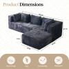 108.2" Cloud Boneless Modular Sectional Sofa, Modern L-Shaped Deep-Seat Couch with Chaise for Living Room, Plush Fluffy Sofa with No Assembly & Reconfigurable Design (Left-Facing Chaise, Gray) view 2