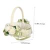 Light Green Flower Girl Basket with Ribbon Bow Elegant for Weddings view 2