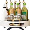 DRMEE Kitchen Storage,Apartment Rotary Spice Rack Carbon Steel Rotating Kitchen Rack Seasoning Rack Soy Sauce Bottle Seasoning Box Rack Fruit Storage Jars(White,1 Tier) view 1