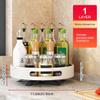 DRMEE Kitchen Storage,Apartment Rotary Spice Rack Carbon Steel Rotating Kitchen Rack Seasoning Rack Soy Sauce Bottle Seasoning Box Rack Fruit Storage Jars(White,1 Tier) view 2