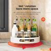 DRMEE Kitchen Storage,Apartment Rotary Spice Rack Carbon Steel Rotating Kitchen Rack Seasoning Rack Soy Sauce Bottle Seasoning Box Rack Fruit Storage Jars(White,1 Tier) view 3