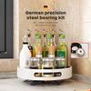 DRMEE Kitchen Storage,Apartment Rotary Spice Rack Carbon Steel Rotating Kitchen Rack Seasoning Rack Soy Sauce Bottle Seasoning Box Rack Fruit Storage Jars(White,1 Tier) view 4