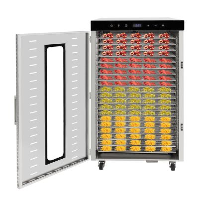 20 Layer Commercial Food Dehydrator Machine, 1700W 110V Large Capacity Food Dryer Stainless Steel Trays Food Dehydrator Large Food-Dehydrators Dryer Machine w/Wheels for Tea Stores Pet Stores