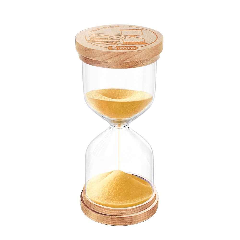 5 Minute Sand Timer, Wooden Hourglass Hour Glass Timer, Small Gold Sand Clock,Reloj De Arena, Sand Watch 5 Min for Kids, Games, Classroom (Gold)