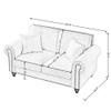 63.5" Chenille Loveseat Sofa - Traditional Rolled Arm Couch with Nailhead Trim, Chesterfield Couch with 2 Throw Pillows and Solid Wood Frame, Earthy Tone Upholstery 2-Seater Sofa for Living Room, Gray view 2