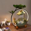 Water Fountain, Antique Indoor Desktop Water Fountains with LED Light and Backflow Incense Holder, Illuminated Waterfall with Atomizer, Tabletop Decor for Home, Office, Bedroom Desk Decoration view 2