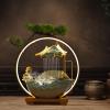 Water Fountain, Antique Indoor Desktop Water Fountains with LED Light and Backflow Incense Holder, Illuminated Waterfall with Atomizer, Tabletop Decor for Home, Office, Bedroom Desk Decoration view 3