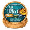 100 Pack 8 Inch Round Air Fryer Liners, Disposable Unbleached Parchment Paper, Non Stick and Grease Resistant, Heat Resistant Baking Paper for Air Fryer and Oven view 1