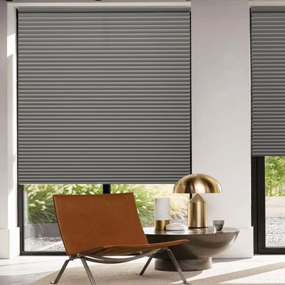 Custom Size Blackout Cellular Shades for Windows Privacy,Thermal Insulated,Noise Reduction Honeycomb Blinds for Windows,Gray,28.5" W 44" H