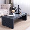 47.6" Modern Black Ribbed Coffee Table Rectangular Low Profile Center Table for Living Room view 2