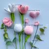crochet flower bouquet , Finished Handmade Flowers crochet tulips bouquet Valentine's Day Mother's Day Birthday Wedding Teacher's Day Giftfo (Pink Love) view 4
