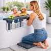 Comfortable Baby Bath Kneeler and Elbow Rest Pad Set, Non-Slip Bathtub Kneeling Pad for Bathing Baby, Bath Tub Cushion Mat, Elbow Pads, Toy Organizer Storage Pockets, Strong Suction Cups, Dark Gray view 1