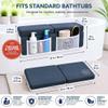 Comfortable Baby Bath Kneeler and Elbow Rest Pad Set, Non-Slip Bathtub Kneeling Pad for Bathing Baby, Bath Tub Cushion Mat, Elbow Pads, Toy Organizer Storage Pockets, Strong Suction Cups, Dark Gray view 2