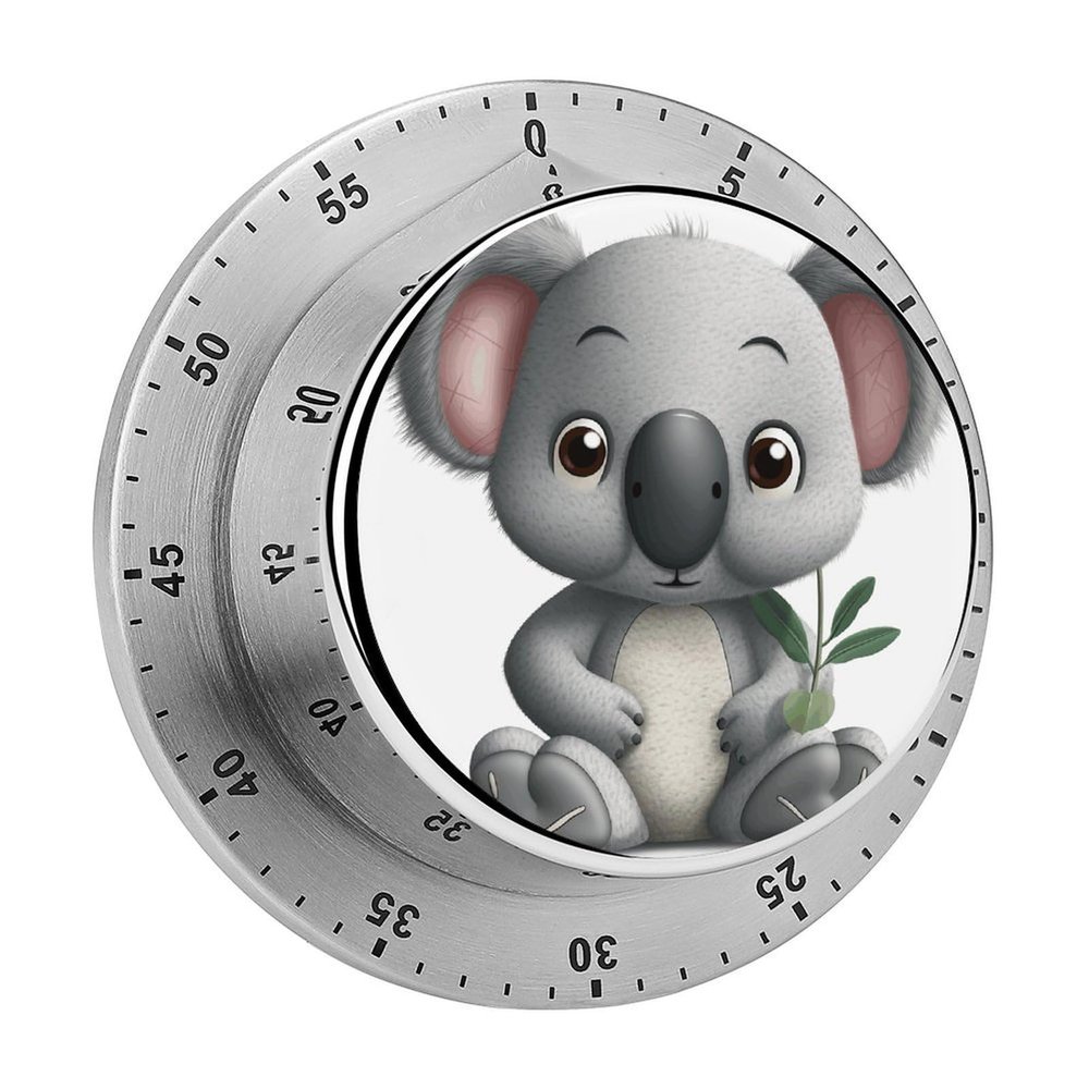 Cartoon Koala Visual Timer Kitchen Cooking Timer Magnetic Classroom Teaching Tool Time Management Countdown Timers for Work Study Kitchen
