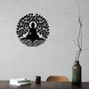 AOTTSD Tree of Life Buddha Metal Wall Art Hanging Decor - 11.8" Black Meditation Yoga Zen Home Decor for Living Room, Bedroom, Indoor Spiritual Gift view 2