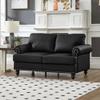 Modern Classic Design with Nails Living RoomLoveseat & Sofa Leather Couch,Upholstered Imitation Cowhide Leather,Comfort and Safety view 4