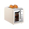 2 Slice Touch Screen Toaster Stainless Steel Wide Slots with Digital Touchscreen, Reheat & Defrost, Even Toasting for Family Breakfast Bagel & Bread, Easy Removable Crumb Tray, Cream Color view 1