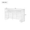 60" 3-Door Sideboard with 3 Drawers - Semi-Open Shelf & Center Semi-Circular Cutout in Back Panel,for Kitchen view 2