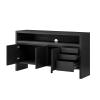 60" 3-Door Sideboard with 3 Drawers - Semi-Open Shelf & Center Semi-Circular Cutout in Back Panel,for Kitchen view 4