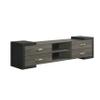 Benzara Teny TV Stand Media Cabinet, 70 Inch, 4 Drawers, Black Edge, Gray Wood view 1