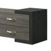 Benzara Teny TV Stand Media Cabinet, 70 Inch, 4 Drawers, Black Edge, Gray Wood view 3