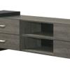 Benzara Teny TV Stand Media Cabinet, 70 Inch, 4 Drawers, Black Edge, Gray Wood view 4