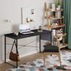 120Cm Home Office Desk, Writing Computer Desk Modern Industrial Office Desk With Storage Bag, Sturdy Wooden Computer Laptop Desk, Simple Computer Desk For Work And Study ,Black-100cm(39inch) view 2