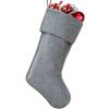 APAEAT Christmas Stocking Grey Soft Faux Fur Fireplace Xmas Stocking Personalized Hanging Stockings Classic Christmas Stockings for New Year Party Decorations Family Holiday Party Supplies view 1