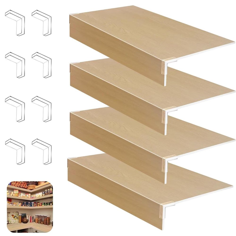 4 Pack Shelf Covers, 16x14x1.6 in Wire Rack Covers for Pantry Shelf Liners, Removable Shelf Covering for Closet Kitchen Pantry Bathroom Office