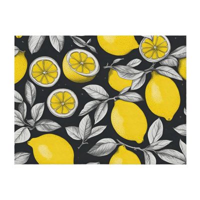 Lemon Fruit Pattern Print Micro Flannel Blanket Throw for Adults Warm Throw Blanket for Nap Sofa and Travel All Seasons