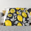 Lemon Fruit Pattern Print Micro Flannel Blanket Throw for Adults Warm Throw Blanket for Nap Sofa and Travel All Seasons view 3