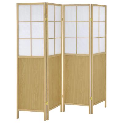 Coaster Edwards 70-Inch Living Room Four-Panel Room Divider, Natural 960123