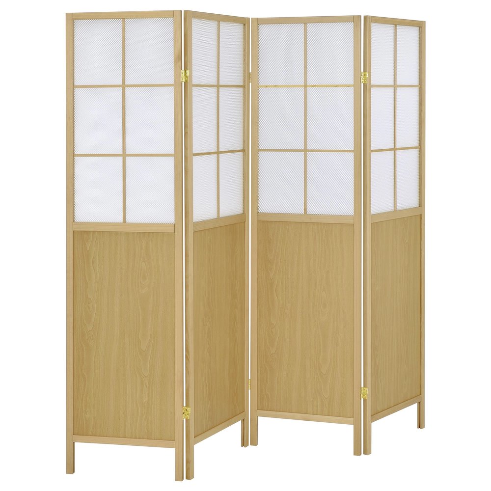 Coaster Edwards 70-Inch Living Room Four-Panel Room Divider, Natural 960123