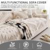 EUYDHM Sofa Cover Soft Plush Anti-Slip: Couch Cover for Autumn and Winter Dog Cat Sofa Protector for U Shape L Shape Sectional Sofa for 1 2 3 4 Seater Sofa Washable(Light Brown,90 * 90cm) view 2