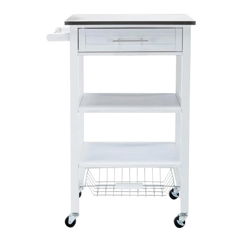 ONMYJFD Kitchen Cart with Stainless Steel Top, Rolling Cart