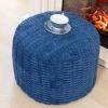 Poofieotto Handmade Unstuffed Ottoman Pouf Cover  Versatile Storage Footstool & Floor Pouf for Living Room, Bedroom, or Wedding Decor | 20" Diameter x 14" Height | Filler Not Included (Navy Blue) view 1