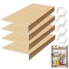 ACJSDGL 4-Pack PVC Composite Board Wire Rack Covers for Pantry 31 x 20 x 2.5in Wood Color Imitation Wood-Look,Closet,Bathroom,Waterproof Scratch Resistant Easy Install,PVC Covers for Wire Shelving view 1