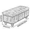 WANGYANN Footstool with Storage, Leather Upholstered Seat, Solid Wood Legs, Multi-Functional Rectangular Stool for Living Room, Bedroom, Entryway(Gray,80x40x45cm) view 3