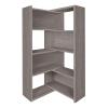 AKFJOSGE Expandable 3-in-1 Convertible Bookcase with Adjustable Width, Corner & Straight Shelf Design, 4-Tier Modern Storage Organizer, Space-Saving (Gray, 39.4" 11.8" 63.0") view 1